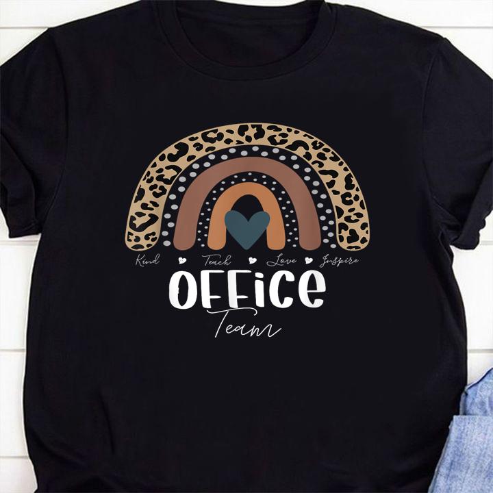 Leopard Rainbow Teacher Student School Office Team t-shirt shirt