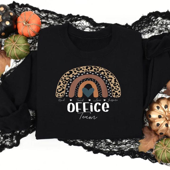 Leopard Rainbow Teacher Student School Office Team t-shirt sweatshirt