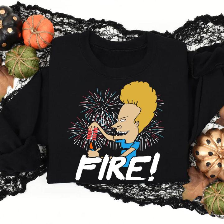 Firework Beavis and Butt Head Fire t-shirt sweatshirt