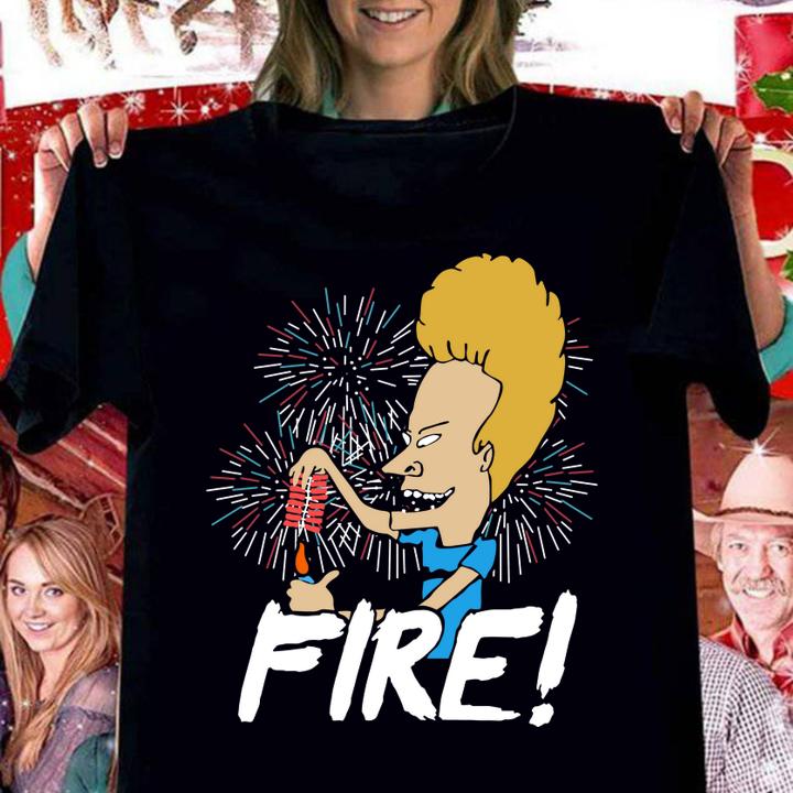 Firework Beavis and Butt Head Fire t-shirt woman shirt