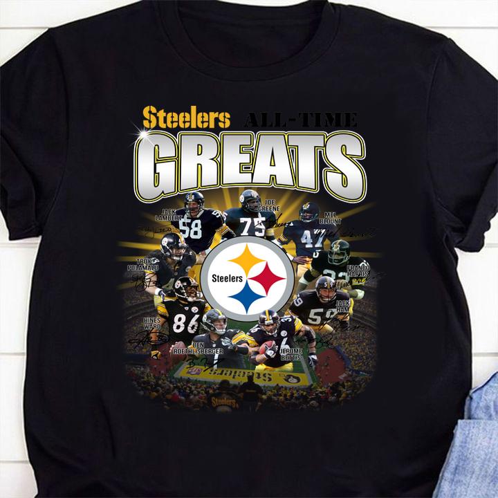 Steelers all-time greats signatures t-shirt shirt
