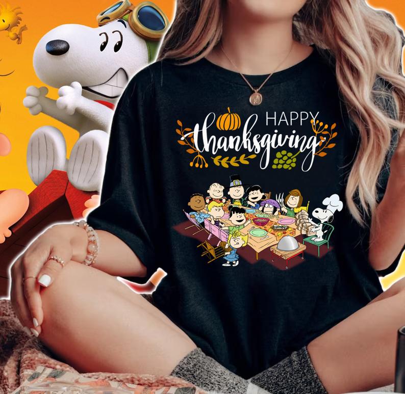Peanuts party Happy Thanksgiving t-shirt woman shirt