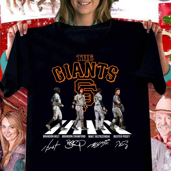 The Giants Abbey Road San Francisco Giants Signatures t-shirt woman shirt