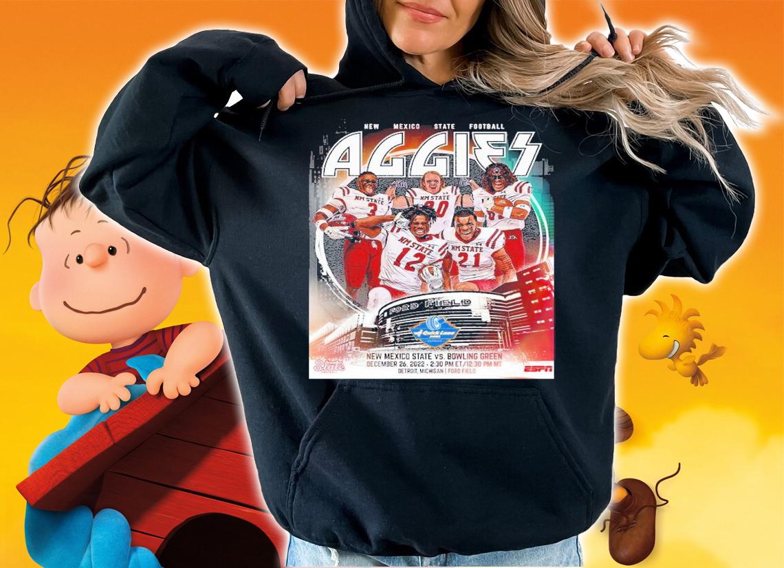 New Mexico State Football The Aggies Are Headed To Detroit Rock City December 26 2022 Shirt t-shirt hoodie