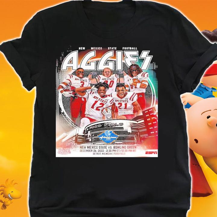 New Mexico State Football The Aggies Are Headed To Detroit Rock City December 26 2022 Shirt t-shirt shirt