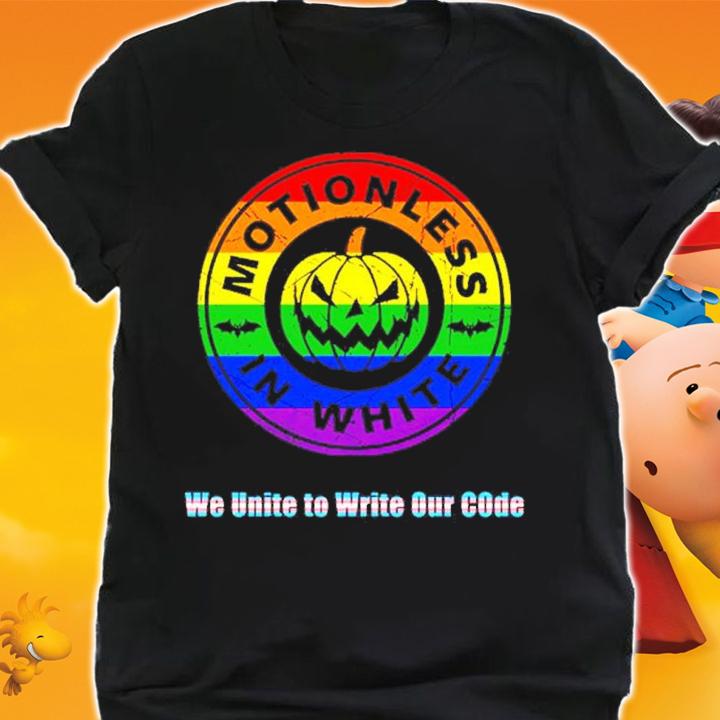 Miw Colortest In White We Unite To Write Our Code Pride Pumpkin Shirt t-shirt