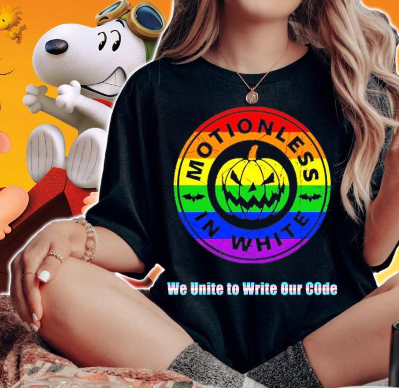 Miw Colortest In White We Unite To Write Our Code Pride Pumpkin Shirt t-shirt
