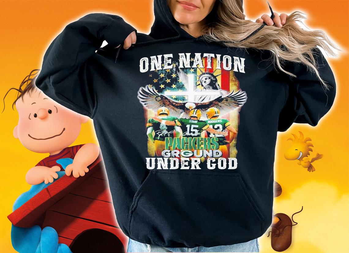One Nation Packers Ground Under God Signatures Shirt t-shirt hoodie