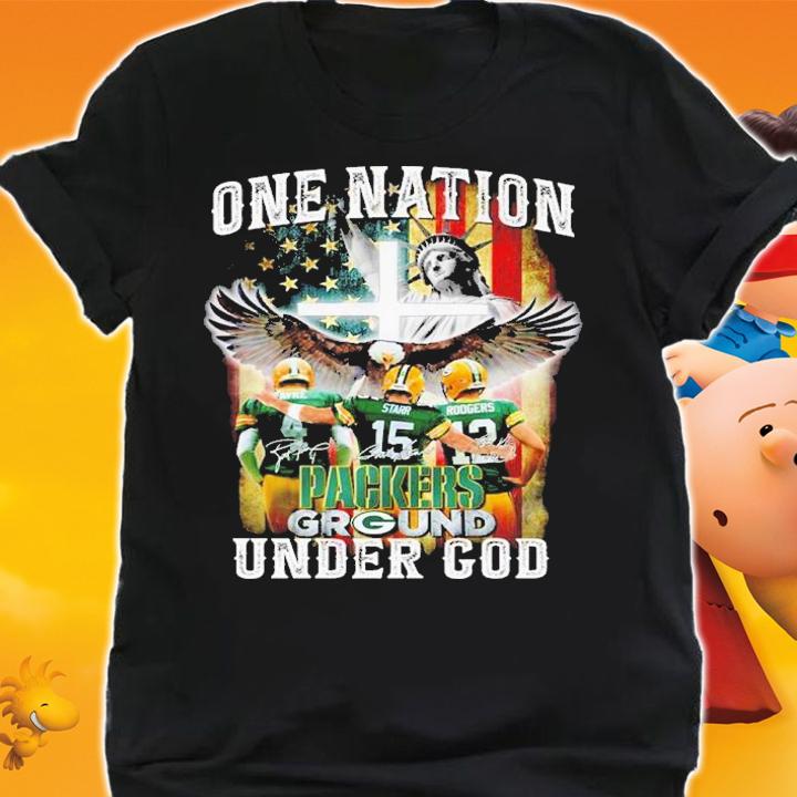 One Nation Packers Ground Under God Signatures Shirt t-shirt shirt