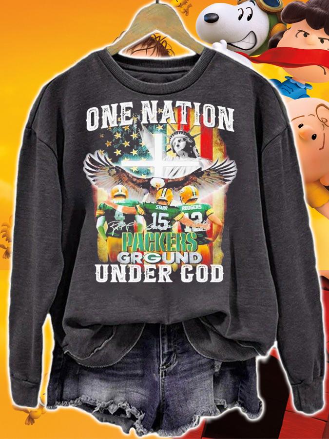 One Nation Packers Ground Under God Signatures Shirt t-shirt sweatshirt