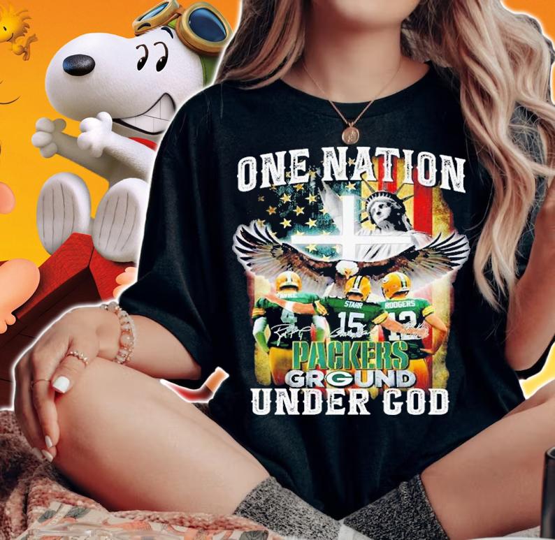 One Nation Packers Ground Under God Signatures Shirt t-shirt woman shirt
