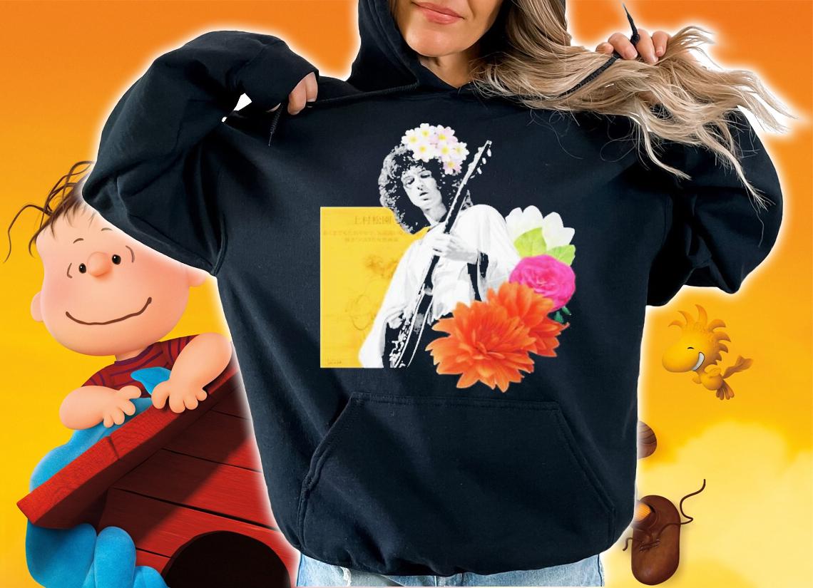 Brian May Queen Band With Flowers T-Shirt t-shirt