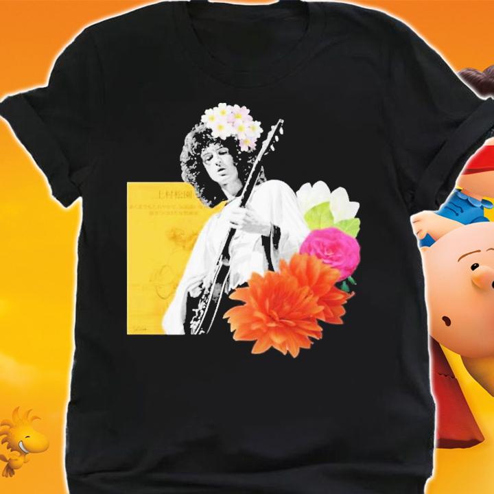 Brian May Queen Band With Flowers T-Shirt t-shirt