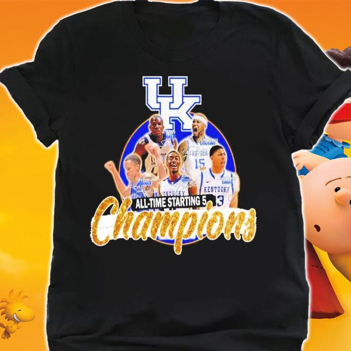 Kentucky Wildcats all time starting 5 Champions signatures shirt t-shirt shirt