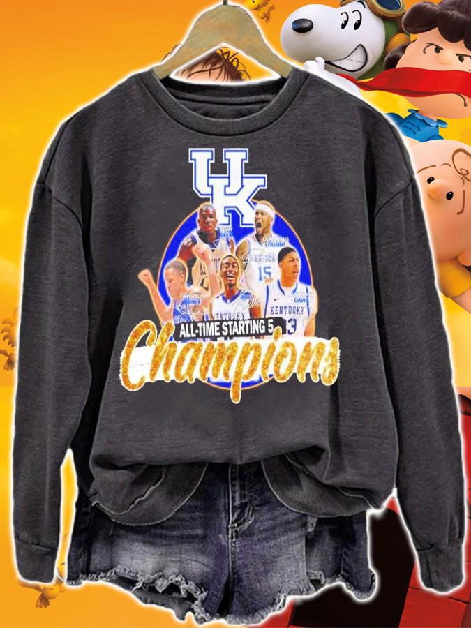 Kentucky Wildcats all time starting 5 Champions signatures shirt t-shirt sweatshirt