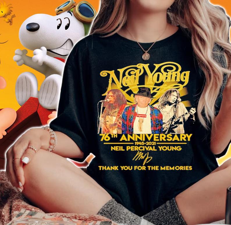 Neil Young 76th anniversary 1945 2021 shirt t-shirt woman shirt