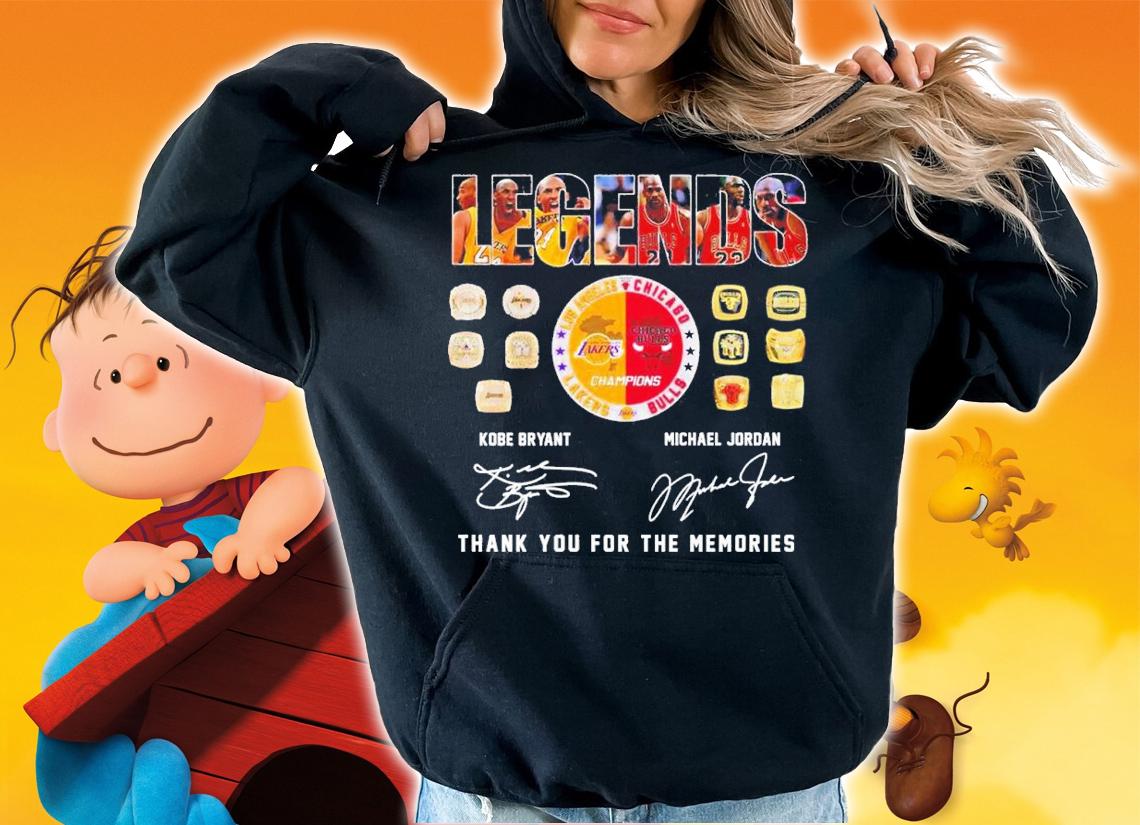 Legends Kobe Bryant Michael Jordan thank you for the memories shirt t-shirt hoodie