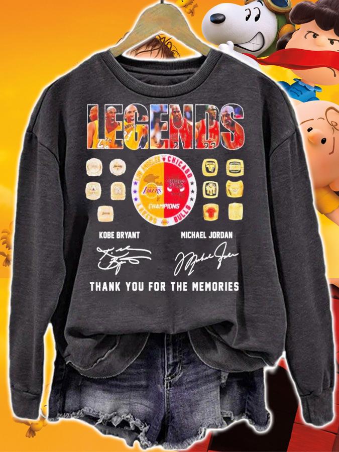 Legends Kobe Bryant Michael Jordan thank you for the memories shirt t-shirt sweatshirt