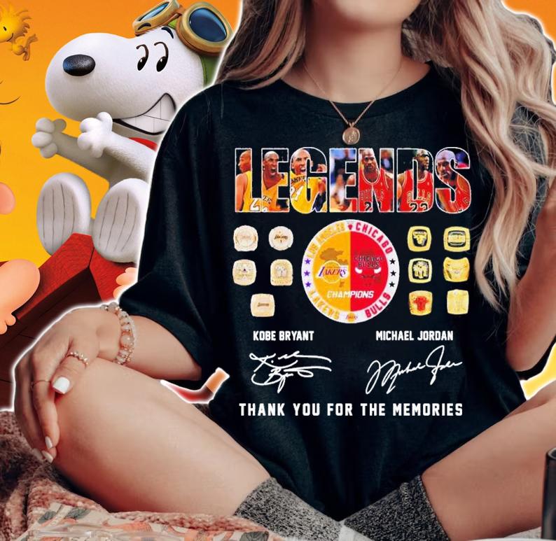 Legends Kobe Bryant Michael Jordan thank you for the memories shirt t-shirt woman shirt