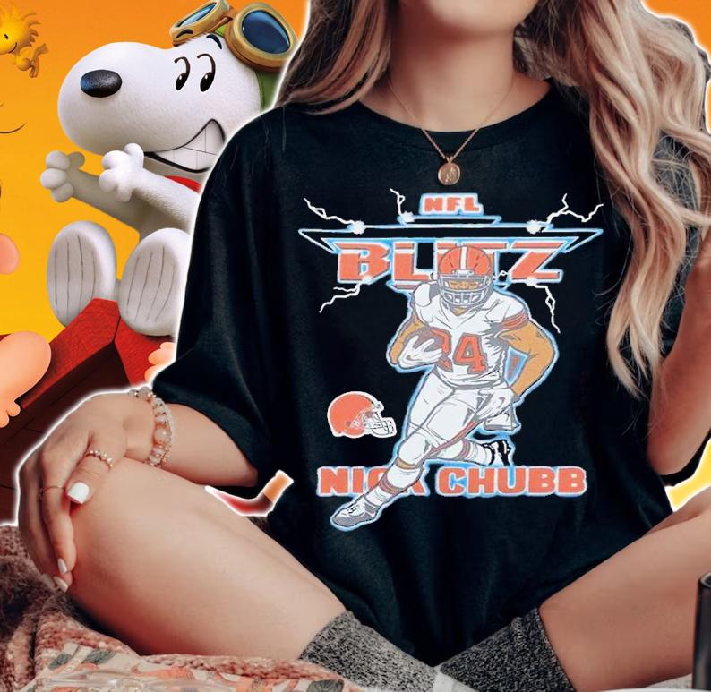 NFL Blitz Browns Nick Chubb shirt t-shirt woman shirt