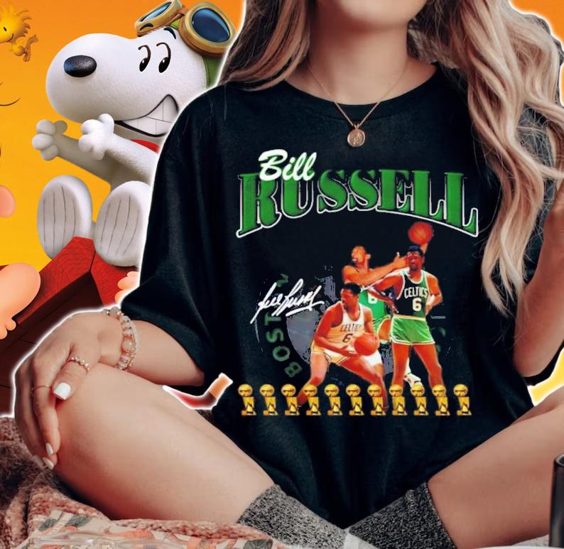 Bill Russell Boston Celtics Basketball Signature Shirt t-shirt woman shirt