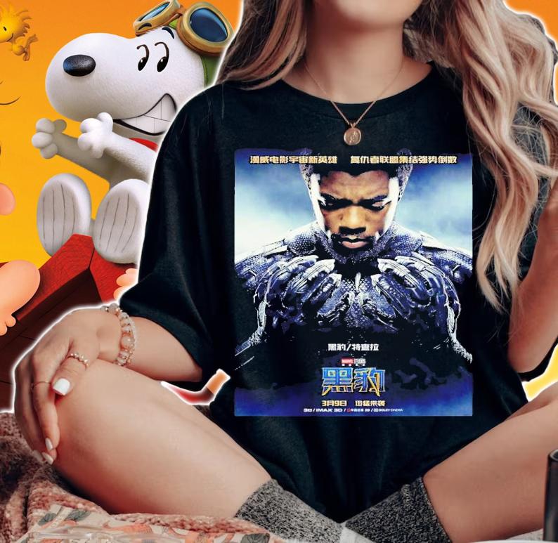 Black Panther Poster China Marvel Movie Black Panther Shirt t-shirt woman shirt