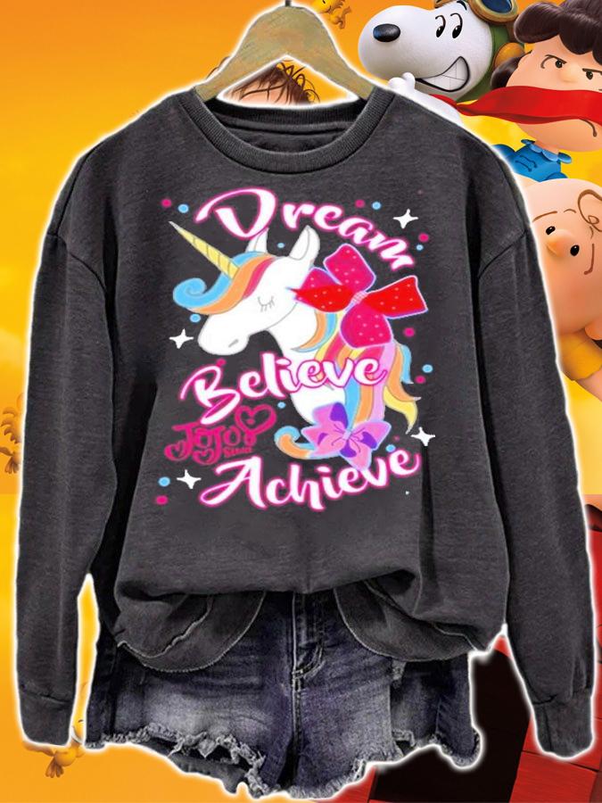 Dream Believe Achieve Unicorn Jojo Siwa Shirt t-shirt sweatshirt