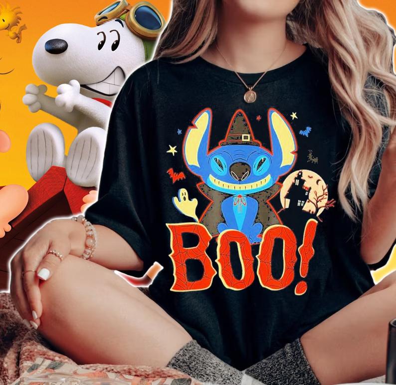 Halloween Disney Lilo & Stitch Halloween Stitch Costume Boo Shirt t-shirt woman shirt