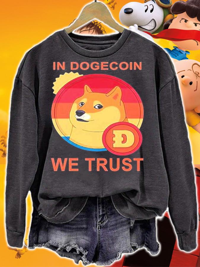 In Dogecoin We Trust Retro Vintage T-Shirt t-shirt sweatshirt