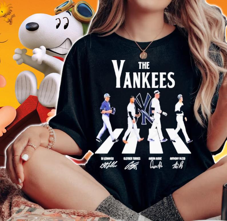 MLB The New York Yankees Baseball Team Abbey Road Signatures Shirt t-shirt woman shirt