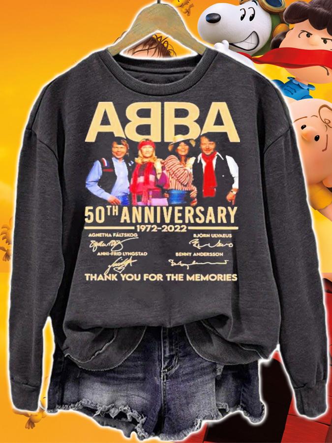 Official ABBA 50th anniversary 1972 2022 signatures thank you shirt t-shirt