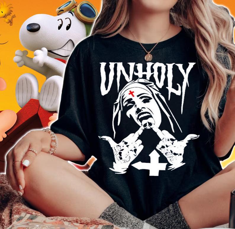 Satanic Nun Tattoos Unholy Shirt t-shirt woman shirt