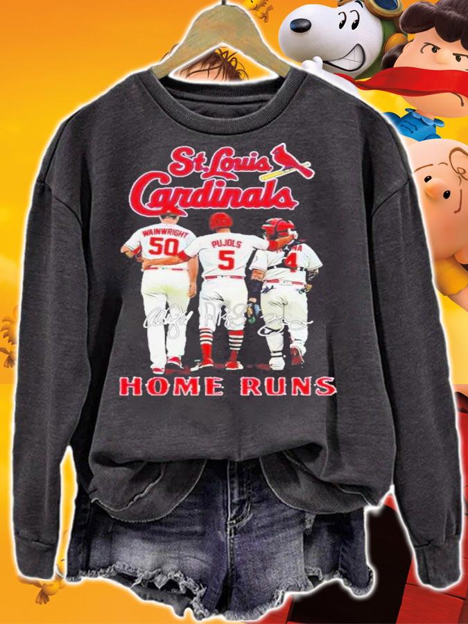 St Louis Cardinals Home Runs Adam Wainwright Albert Pujols And Yadier Molina Signatures Shirt t-shirt sweatshirt