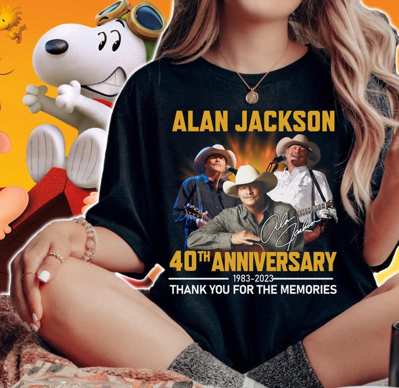 Alan Jackson 40th Anniversary 1983-2023 Thank You For The Memories t-shirt woman shirt