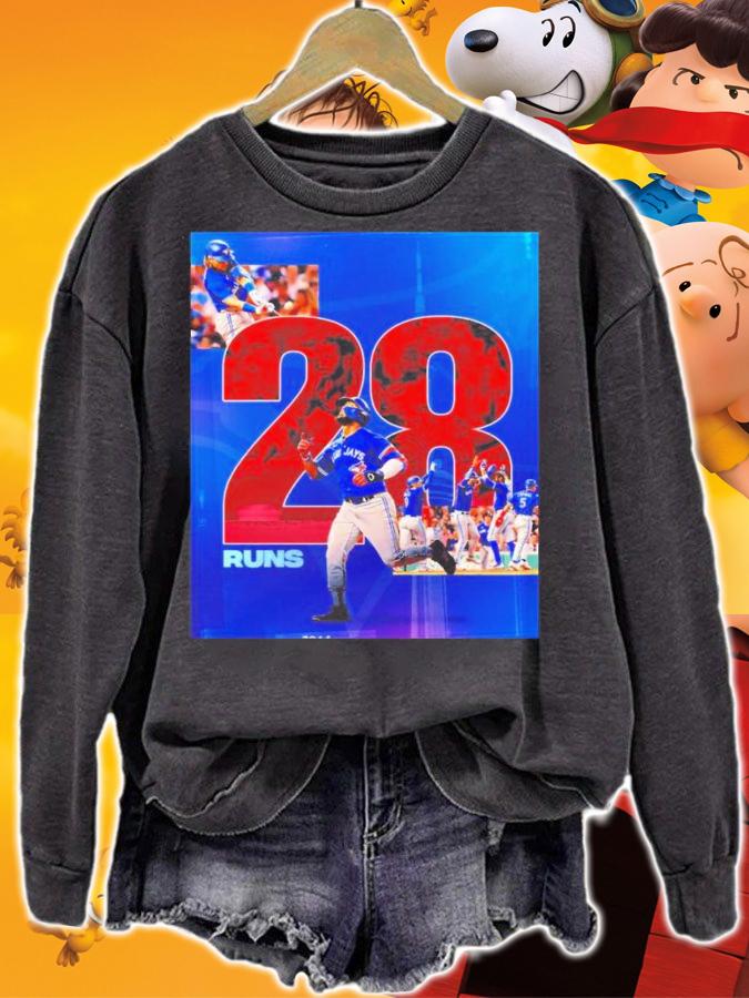Toronto Blue Jays 28 Runs Later Shirt t-shirt sweatshirt