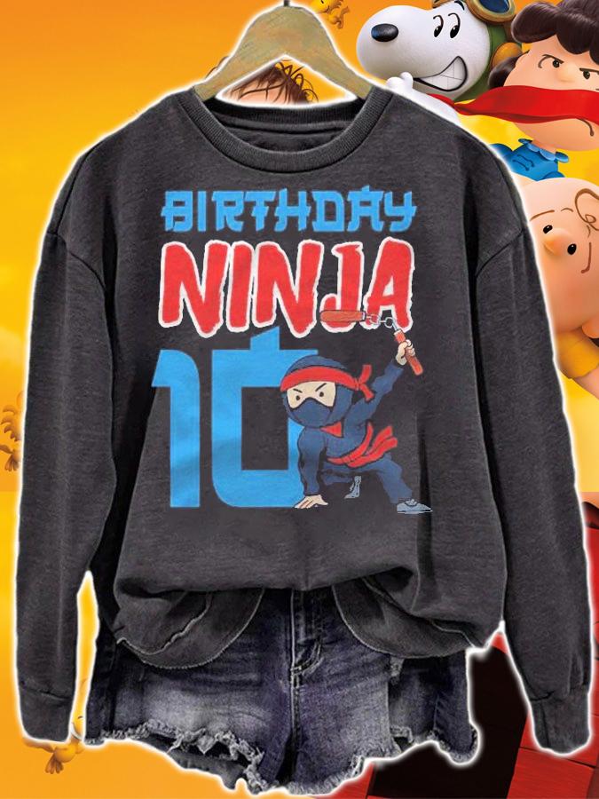 10 Years Old 10Th Ninja Birthday Boys Party Martial Art Gift Shirt t-shirt sweatshirt