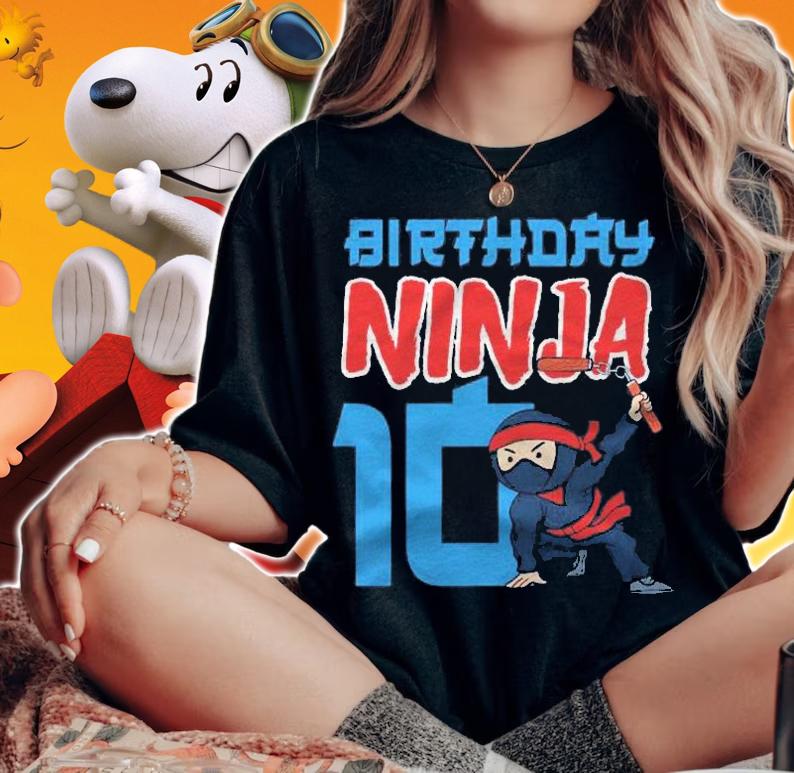 10 Years Old 10Th Ninja Birthday Boys Party Martial Art Gift Shirt t-shirt woman shirt