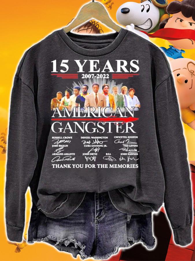 15 Years 2007-2022 American Gangster Signatures Thank You For The Memories Shirt t-shirt sweatshirt