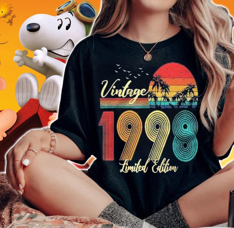 23 Years Old Birthday Tee Vintage 1998 Classic Theme Shirt t-shirt woman shirt
