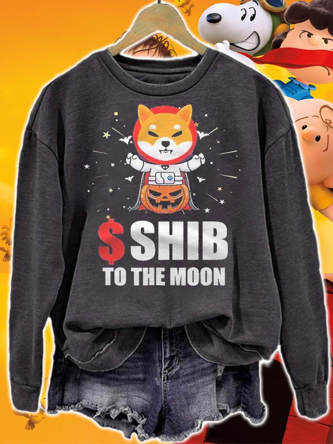 $Shib To The Moon Shiba Inu Token Coin Astronaut Pumpkin Shirt t-shirt sweatshirt