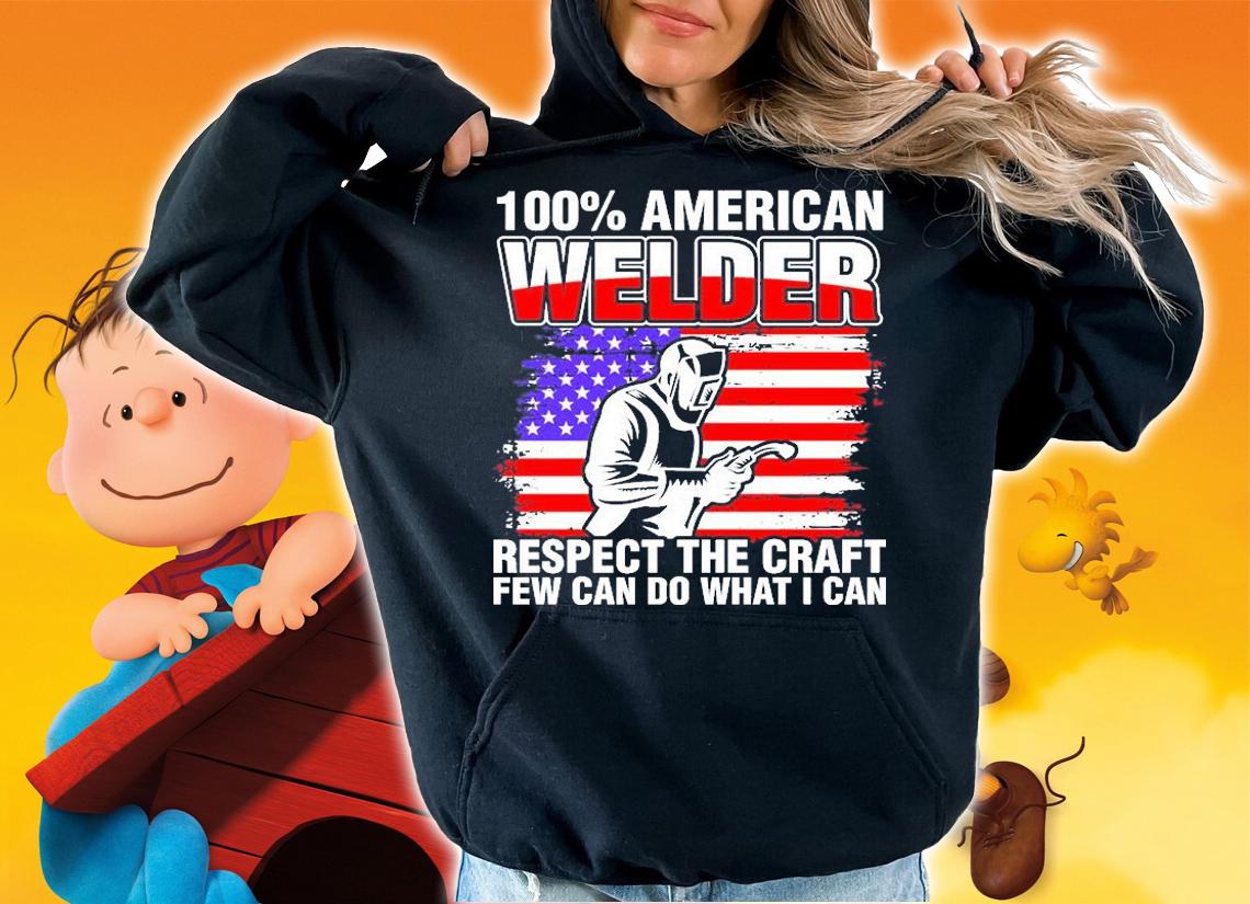 100 Percent American Welder USA Flag T-Shirt t-shirt