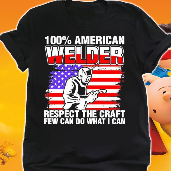 100 Percent American Welder USA Flag T-Shirt t-shirt