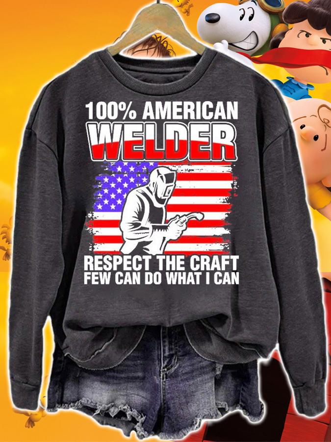 100 Percent American Welder USA Flag T-Shirt t-shirt