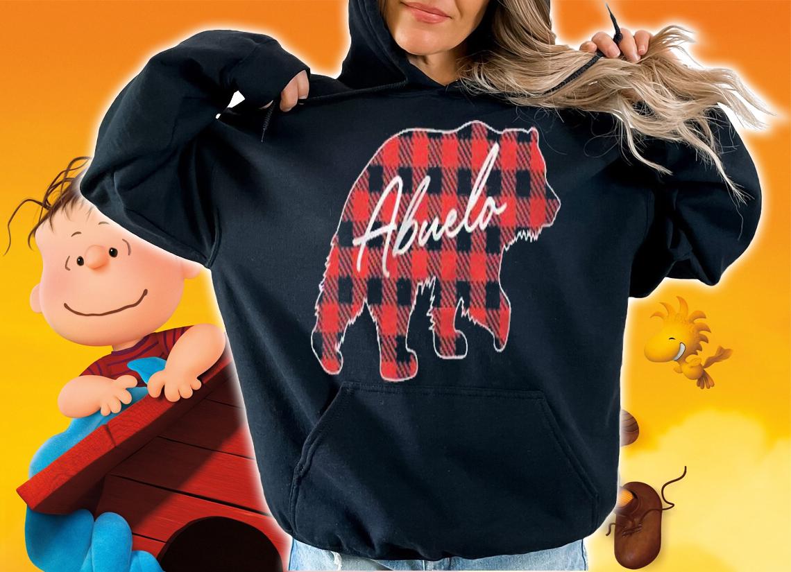 Abuelo Bear Christmas Pajama Red Plaid Buffalo Family Gift Shirt t-shirt