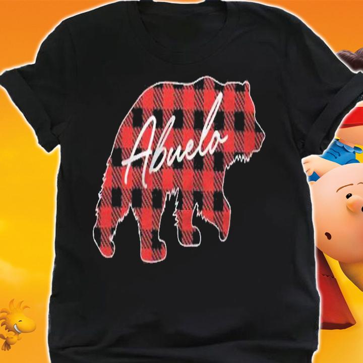Abuelo Bear Christmas Pajama Red Plaid Buffalo Family Gift Shirt t-shirt