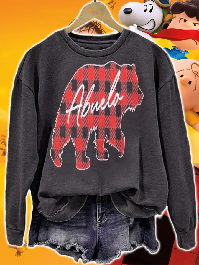 Abuelo Bear Christmas Pajama Red Plaid Buffalo Family Gift Shirt t-shirt