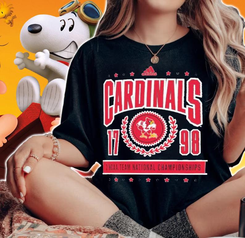 Adidas Louisville Cardinals Heathered Charcoal 2 NCAA Team National Championships Reminisce 1798 Shirt t-shirt