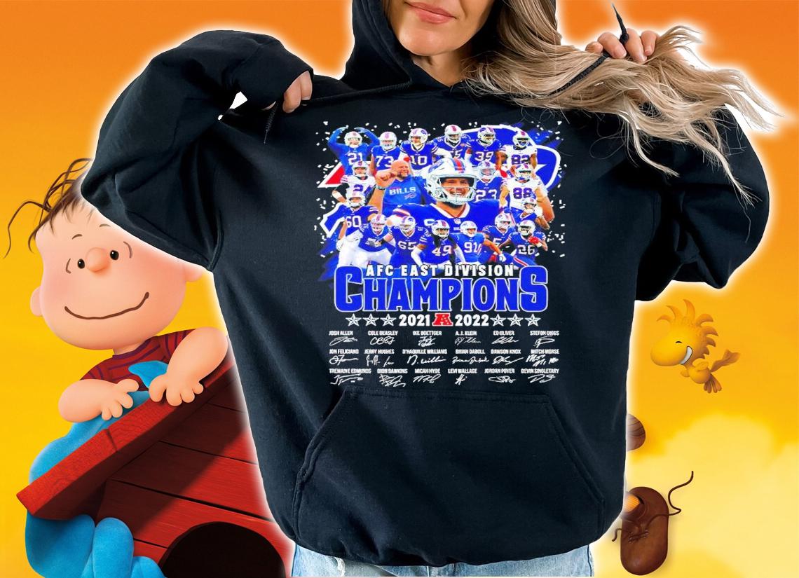 AFC East Division Champions 2021-2022 Buffalo Bills signatures shirt t-shirt