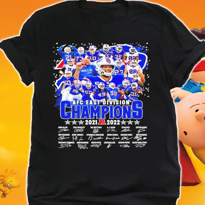 AFC East Division Champions 2021-2022 Buffalo Bills signatures shirt t-shirt