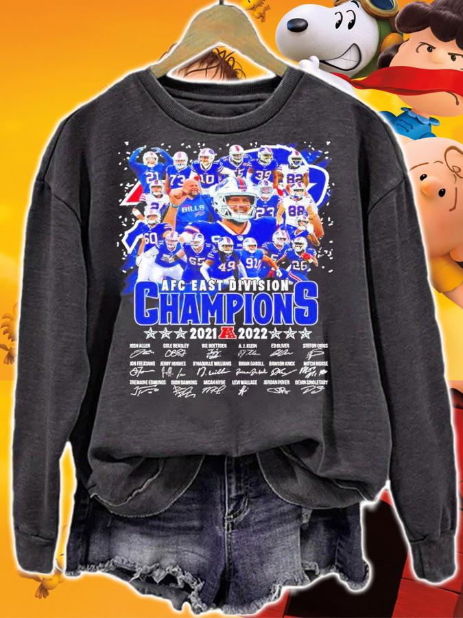 AFC East Division Champions 2021-2022 Buffalo Bills signatures shirt t-shirt